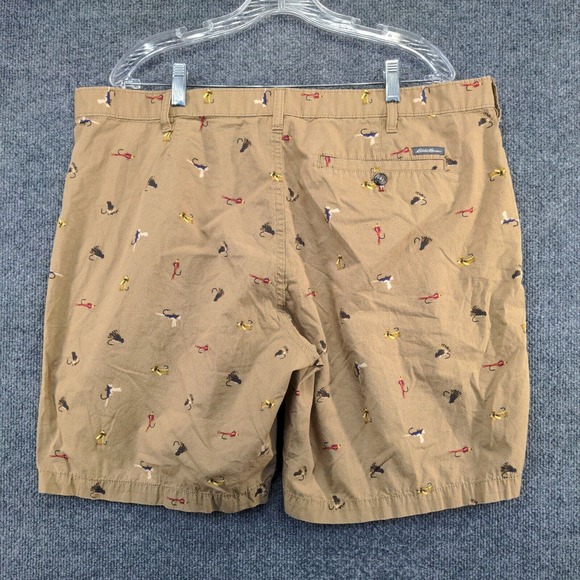 Eddie Bauer Men's Chino Shorts Tan Size 40 100% Cotton Slash Pockets Fishing - Picture 2 of 11